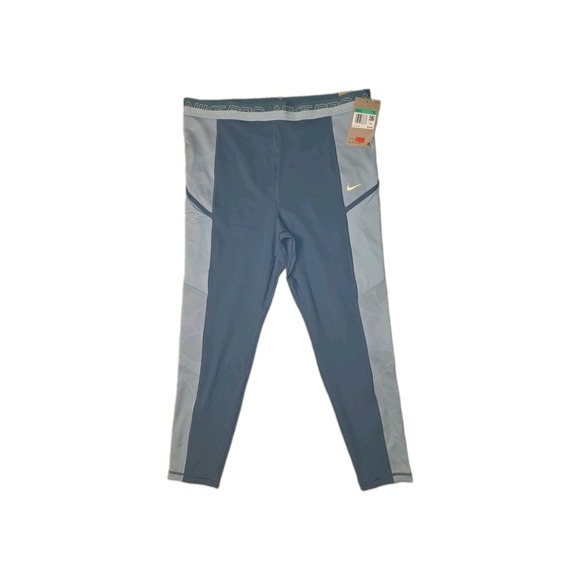 Nike Pants - Nike Pro High-Waisted 7/8 Training Aqua Blue Leggings XL DX0063-440
